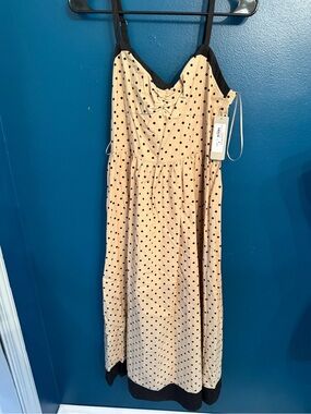 Lizard Thicket Taupe Polka Dot Dress with Black Dots